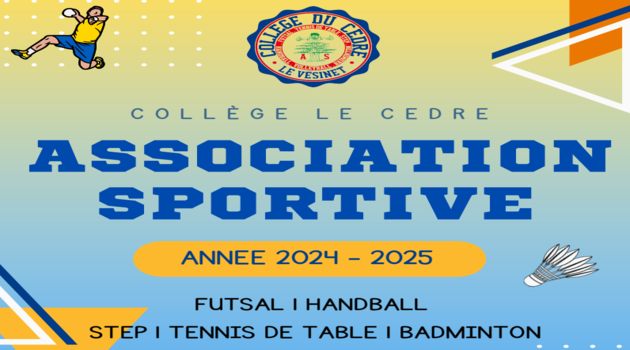 Inscription AS collège Le cèdre 2024-2025